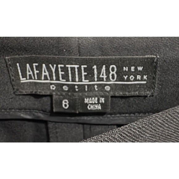 Lafayette 148 Petite Wool Black‎ Pants Size 6 Office Dress Classic Minimalist - Picture 2 of 4